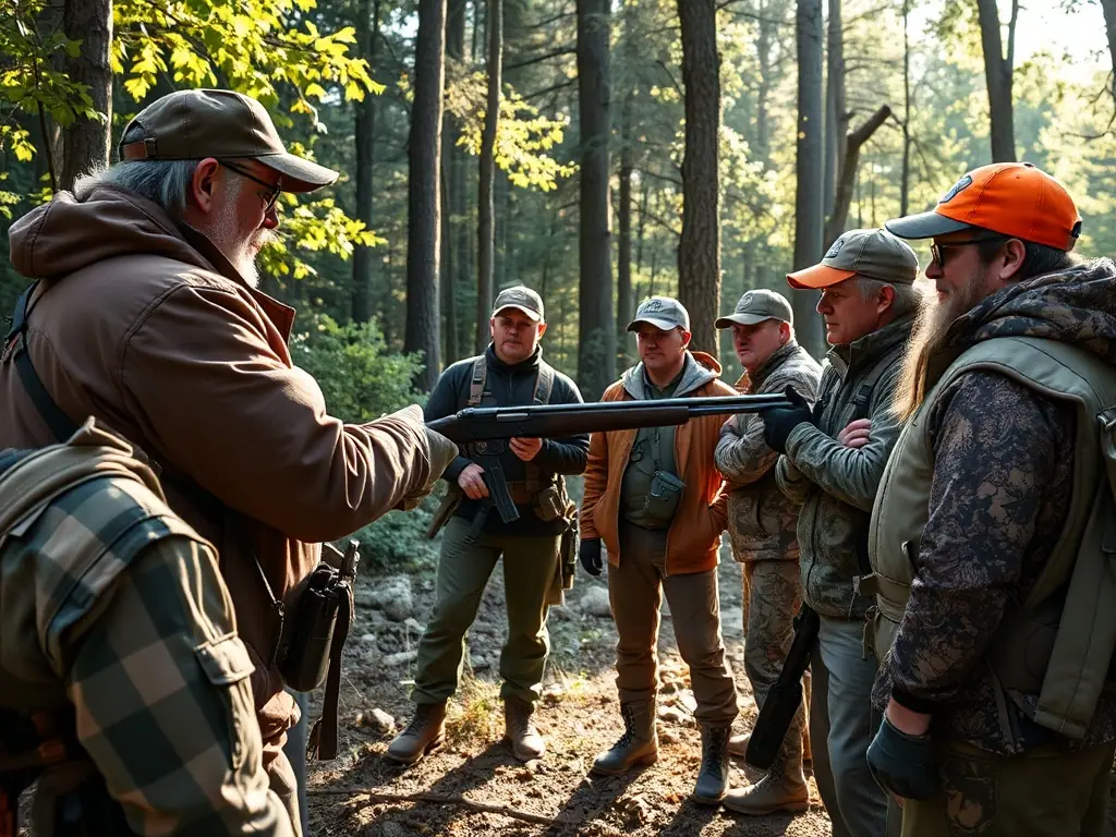 A photograph showing a wildlife expert tagging a deer as part of SOCIETE DE CHASSE D'EMPURE's wildlife monitoring and breeding program.