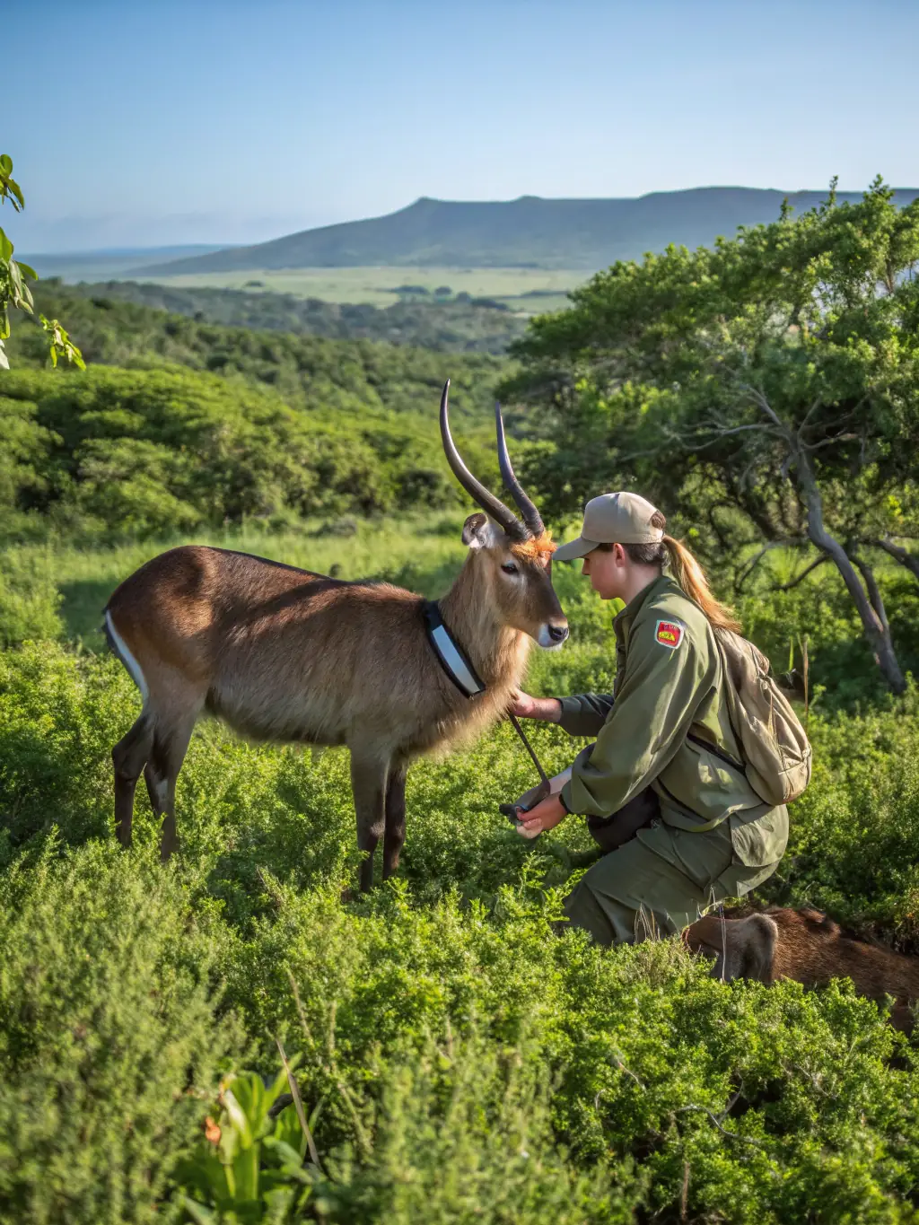 A photograph of deer being tagged and released back into the wild, showcasing the breeding program's success.